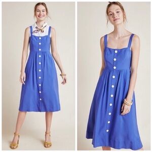 Anthro Maeve Rosemary Midi Dress EUC